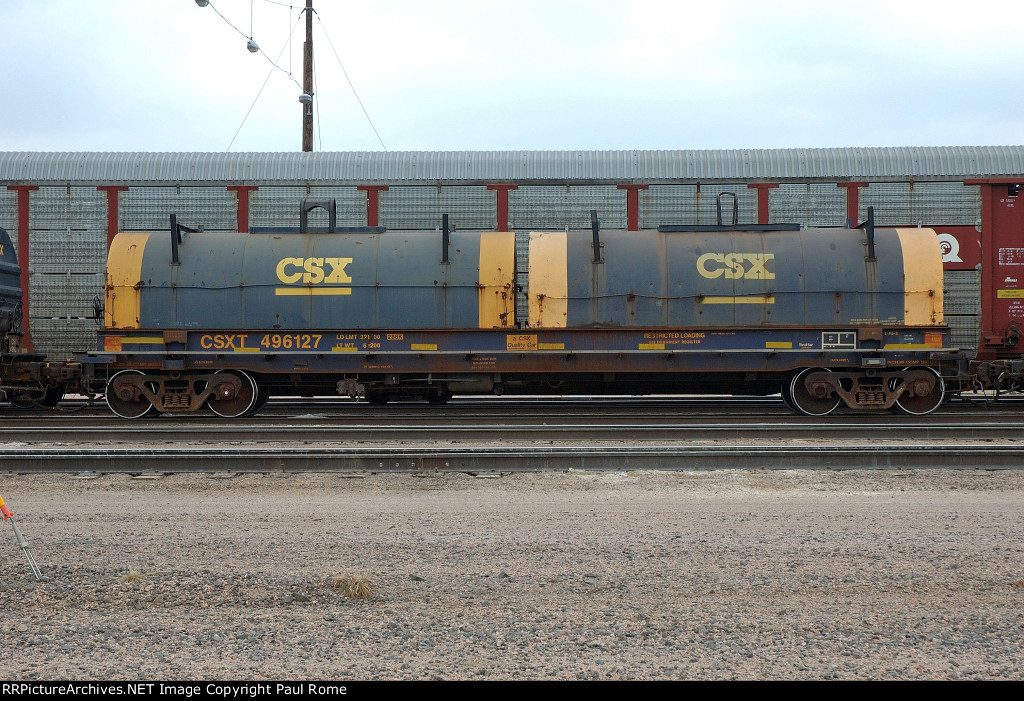CSXT 496127, Steel Coil Car on UPRR at Bailey Yard